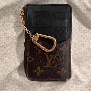 Wallet keychain and cardholder Brown and Black Gold detail